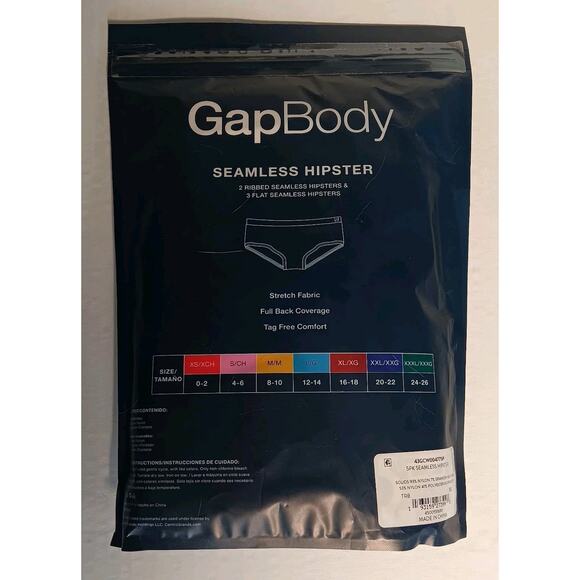 Gap 5 Pack Briefs Seamless Tagless Stretch Full Coverage Hipster Underwear XXL - Picture 2 of 7